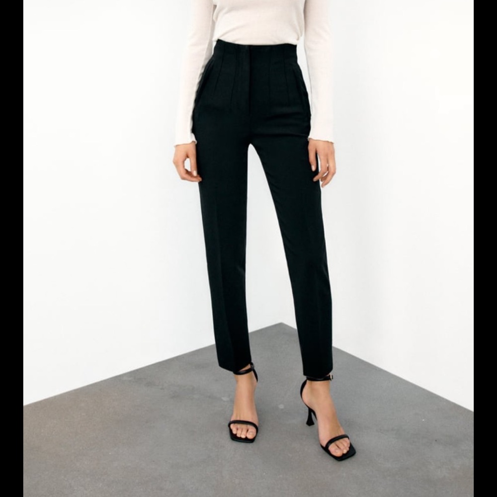 COPY - Zara high waisted pants size large new with tags black trouser work pants